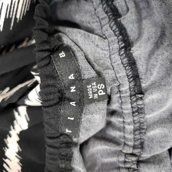 Tiana B black white stripe off the shoulder dress peasant - Picture 8 of 9